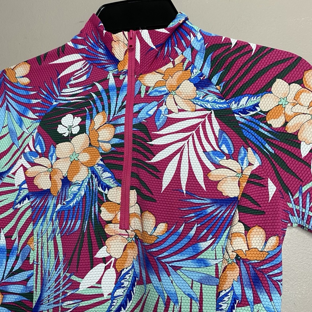 Tommy Bahama Women‎ Sz XS Golf  Tennis  Jacket Floral 1/4 Zip Long Sleeve UPF 50 - Picture 5 of 13